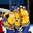 PRAGUE, CZECH REPUBLIC - MAY 3: Sweden's Filip Forsberg #9 celebrates with Anton Lander #58 and Loui Eriksson #21 after scoring a second period goal against Austria during preliminary round action at the 2015 IIHF Ice Hockey World Championship. (Photo by Andre Ringuette/HHOF-IIHF Images)

